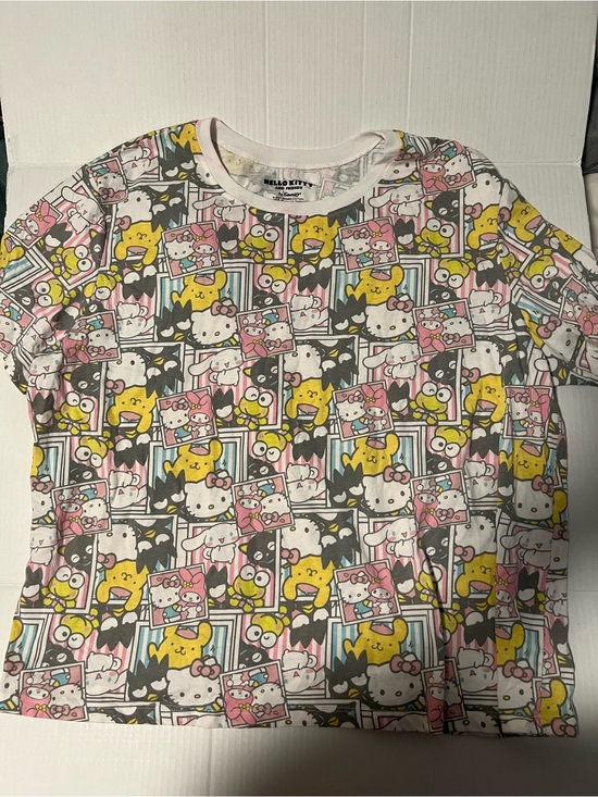 Sanrio Tops - Sanrio Hello Kitty & Friends All-Over Print Tee in White, Pink, Yellow